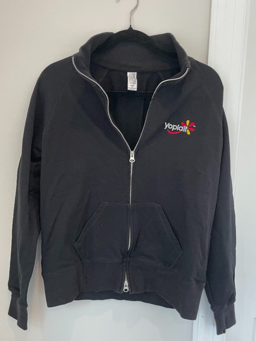 Yoplait Branded Swag Black Double-zip Sweatshirt Size Medium